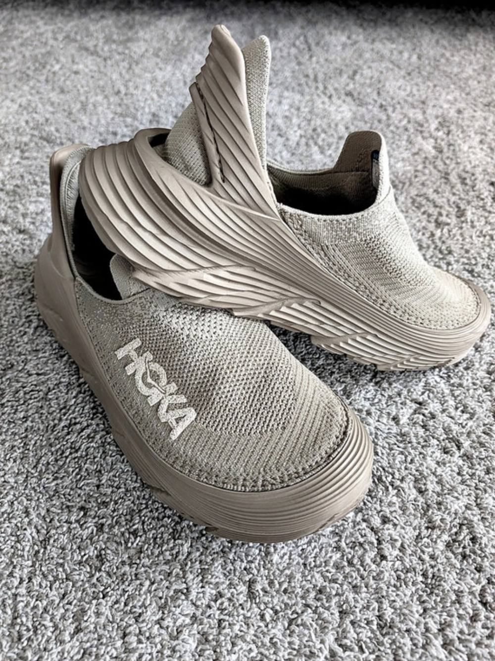HOKA Restore TC Slip-On Recovery Shoes Beige Men’s 11 Women’s 12